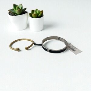 New Banana Republic Bracelet Bundle 2 Gold‎ Black Jewelry Cóctel Party Formal